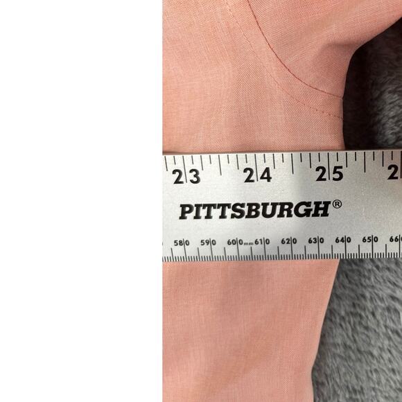 Men's Havanera Co. XL Peach/Coral Short Sleeve Button Up Shirt Excellent Cond - Picture 7 of 9